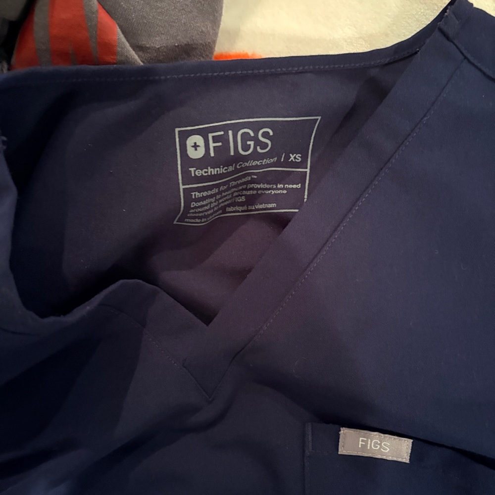 Figs Deep Blue Technical Scrub Top